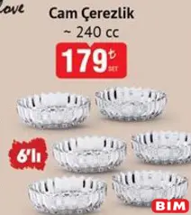 GLASS İN LOVE CAM ÇEREZLİK 240 CC 6'LI